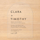 Minimal Classic Script Modern Wedding Invitation Acryl Uitnodigingen (Voorkant)