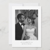Minimal Classic Wedding Photo Kaart (Achterkant)