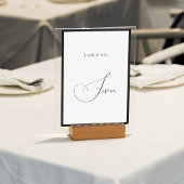 Minimal Classy Black & White Border Script Wedding Kaart