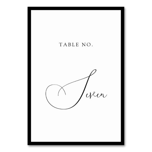 Minimal Classy Black & White Border Script Wedding Kaart (Voorkant)