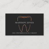 Minimal Classy Roos Gouden Tandarts logo Modern Visitekaartje (Voorkant)