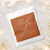 Minimal Clean Beige Script terracotta Thank You Bedankzakje (Geknipt)