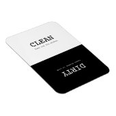 Minimal Clean Dirty Dishes Herinnering Zwart Wit Magneet (Rechterzijde)