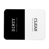Minimal Clean Dirty Dishes Herinnering Zwart Wit Magneet (Horizontaal)