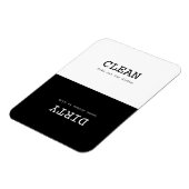Minimal Clean Dirty Dishes Herinnering Zwart Wit Magneet (Linkerzijde)