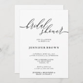 Minimal Clean Modern White Script Kaart (Voorkant / Achterkant)