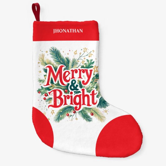 Minimal Clean Simple Xmas Rood Wit Kleine Kerstsok (Voorkant)