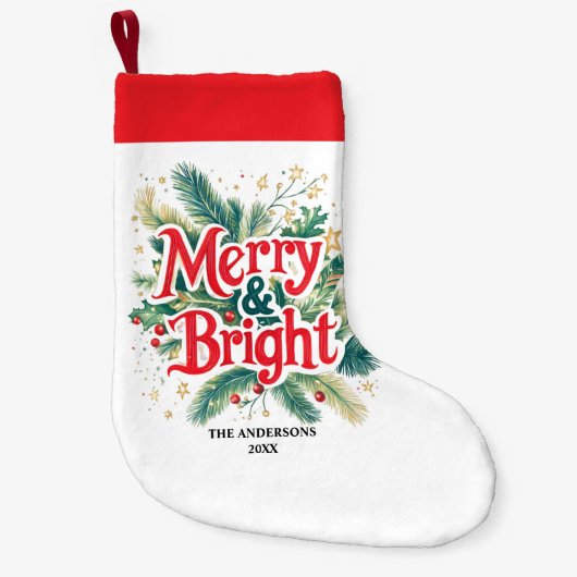 Minimal Clean Simple Xmas Rood Wit Kleine Kerstsok (Voorkant)