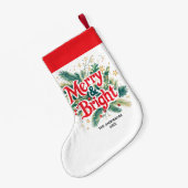 Minimal Clean Simple Xmas Rood Wit Kleine Kerstsok (Achterkant (Hangend))