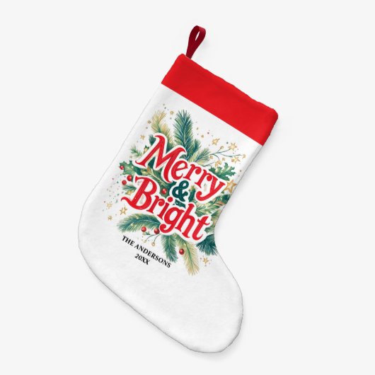 Minimal Clean Simple Xmas Rood Wit Kleine Kerstsok (Voorkant (Hangend))