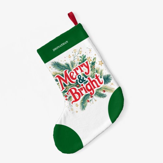 Minimal Clean Simple Xmas Rood Wit Kleine Kerstsok (Achterkant (Hangend))