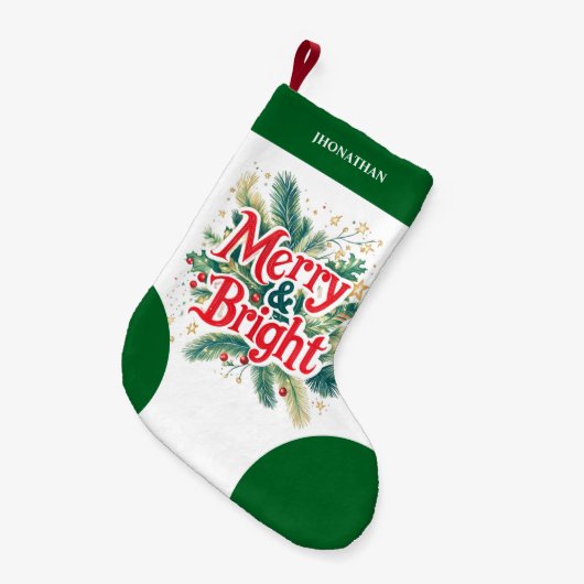 Minimal Clean Simple Xmas Rood Wit Kleine Kerstsok (Voorkant (Hangend))