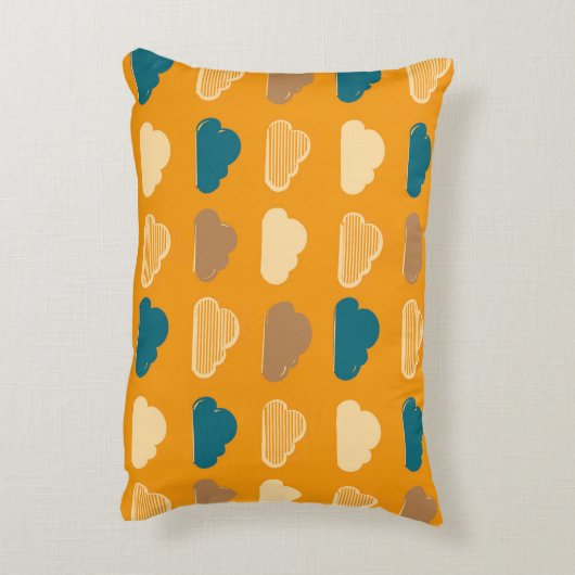 Minimal Clouds Pattern – Orange Sky Vibes Accent Kussen (Achterkant (Verticaal))