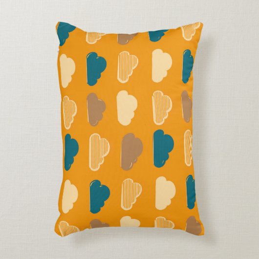 Minimal Clouds Pattern – Orange Sky Vibes Accent Kussen (Voorkant(Verticaal))