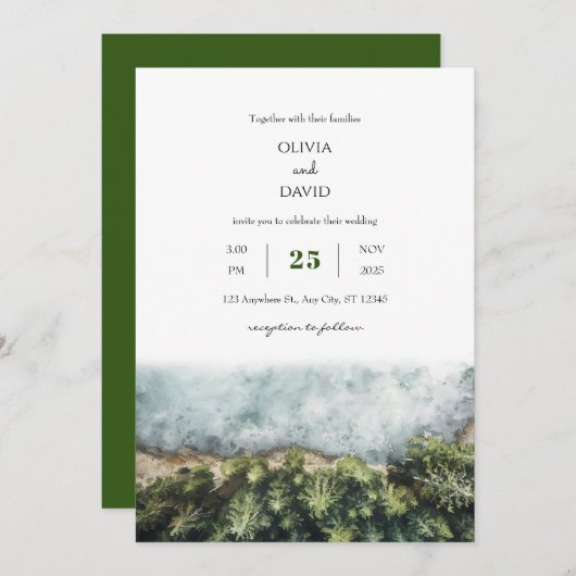 Minimal Coastal Redwood Forest Uitzicht Beach Brui Kaart (Voorkant / Achterkant)