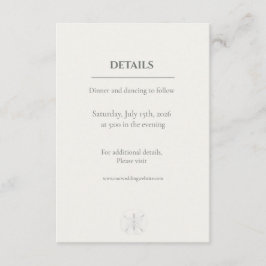 Minimal Coastal Sand Dollar Wedding Informatiekaartje