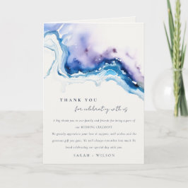 Minimal Coastal Sea Beach Watercolor Wedding Bedankkaart