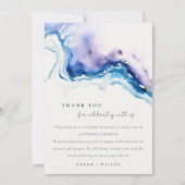 Minimal Coastal Sea Beach Watercolor Wedding Bedankkaart (Voorkant)