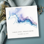 Minimal Coastal Sea Beach Watercolor Wedding Servet