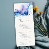 Minimal Coastal Sea Beach Wedding Menu Card Kaart