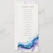 Minimal Coastal Sea Beach Wedding Program Card Kaart (Achterkant)