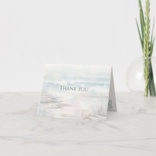 Minimal Coastal Thank You Card Bedankkaart (Voorkant)