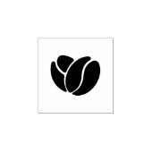 Minimal Coffee Bean Icon Stamp Design Rubberstempel (Afrduk)