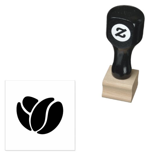 Minimal Coffee Bean Icon Stamp Design Rubberstempel (Gestempeld)