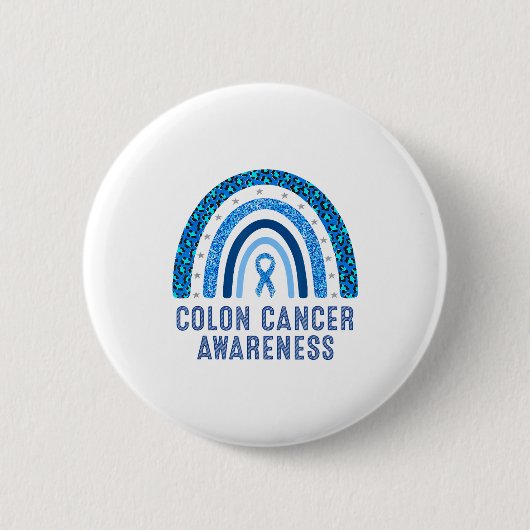 Minimal Colon Cancer Awareness Blue Ribbon Ronde Button 5,7 Cm (Voorkant)