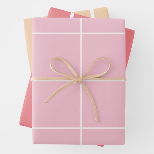 Minimal Color Grid Check Pattern Inpakpapier Vel (In situ)