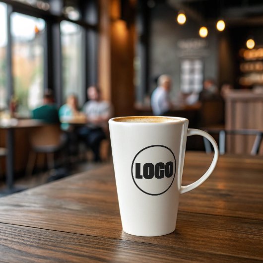 Minimal Company Branded Keepsake Zwart Wit Logo Latte Mok