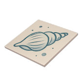 Minimal Conch Shell Coastal Art Tegel Tegeltje (Zijkant)