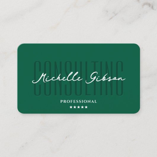 Minimal Consulting Professional Hunter Green Visitekaartje (Voorkant)