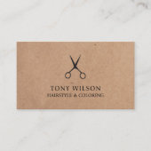 Minimal Cool Kraft Zwart Schaar Hair Stylist Visitekaartje (Voorkant)