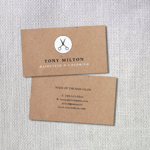 Minimal Cool Kraft Zwart Schaar Hair Stylist Visitekaartje