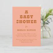 Minimal Coral Brown Western Baby shower Kaart (Staand voorkant)