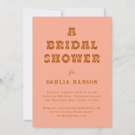 Minimal Coral Brown Western Vrijgezellenfeest Kaart