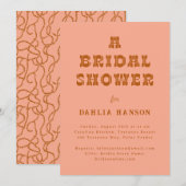 Minimal Coral Brown Western Vrijgezellenfeest Kaart (Voorkant / Achterkant)