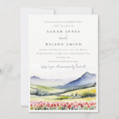 Minimal Country Spring Floral Landscape Verloving Kaart (Voorkant)