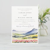 Minimal Country Spring Floral Landscape Verloving Kaart (Staand voorkant)