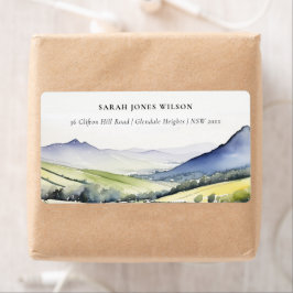 Minimal Country Spring Floral Landschap Adres Etiket