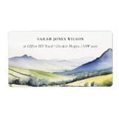 Minimal Country Spring Floral Landschap Adres Etiket (Voorkant)