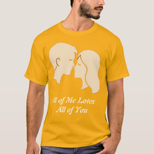 Minimal Couple Silhouette Happy Valentines Day T-shirt (Voorkant)