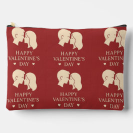 Minimal Couple Silhouette Romantic Valentines Zip Etui