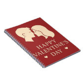 Minimal Couple Silhouette Valentines Cute Daily Notitieboek (Rechterzijde)