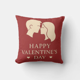 Minimal Couple Silhouette Valentines Decorative Kussen