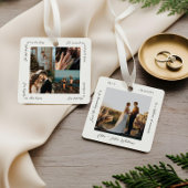 Minimal Couples Love Story Timeline Photo Moments Metalen Ornament