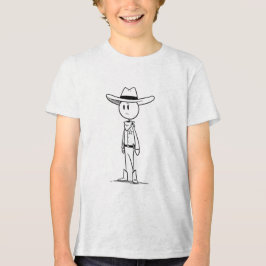 minimal cowboy police line art t-shirt