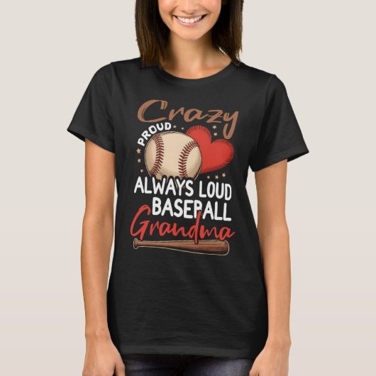 Minimal Crazy Proud Always Loud Baseball T-shirt (Voorkant)