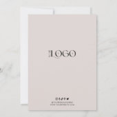 Minimal Cream Beige Trendy Font Business Party Kaart (Achterkant)